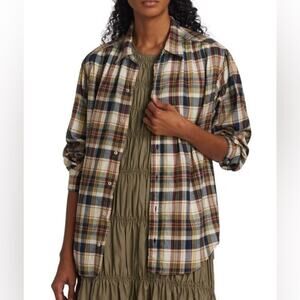 The Great. Plaid Button Down like Sea Glass